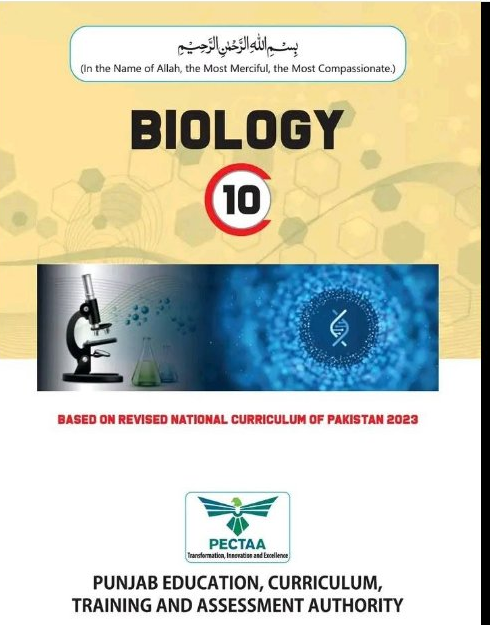Biology 10 textbook cover PECTAA Punjab Education Curriculum Training and Assessment Authority English medium class 10